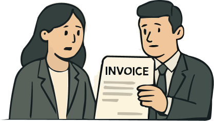 Agency holding an invoice